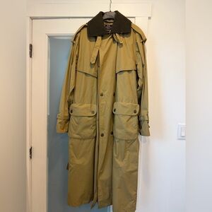 Willis & Geiger belted Trench Coat khaki wool liner and collar